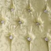Casa Padrino Barock Fußhocker Gold Muster / Gold 60 x 40 x H. 35 cm - Handgefertigter Barock Hocker mit Glitzersteinen - Barockstil Möbel