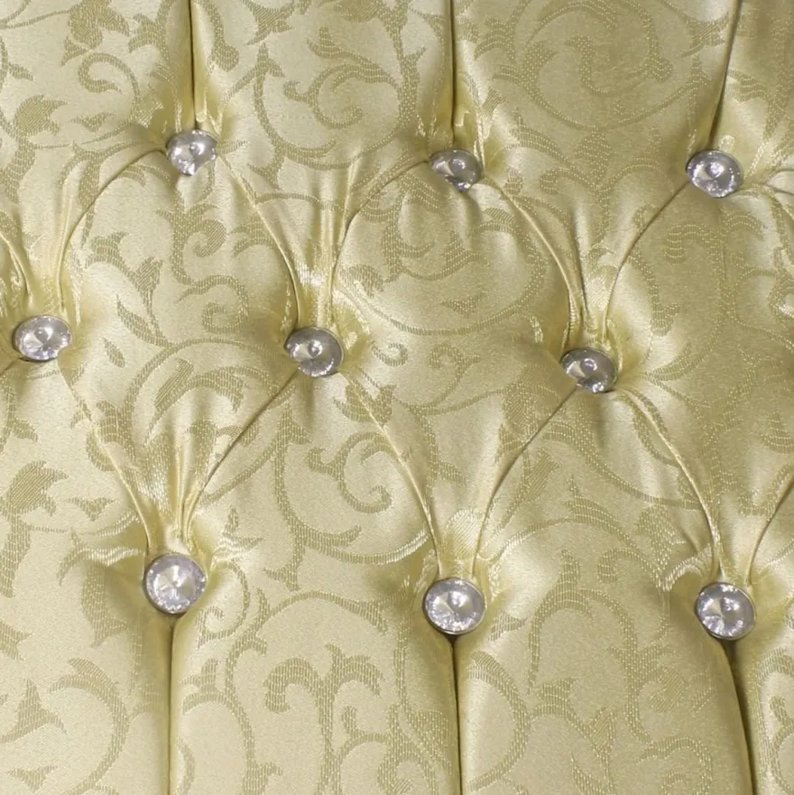 Casa Padrino Barock Fußhocker Gold Muster / Gold 45 x 40 x H. 35 cm - Handgefertigter Barock Hocker mit Glitzersteinen - Barockstil Möbel