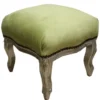 Casa Padrino Barock Fußhocker Jägergrün / Silber - Antik Stil Möbel - Hocker