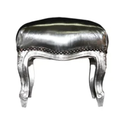Casa Padrino Barock Fußhocker Silber / Silber - Hocker Möbel