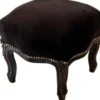 Casa Padrino Barock Fußhocker Schwarz / Schwarz