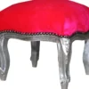 Casa Padrino Barock Fußhocker Pink / Silber - Antik Stil Möbel - Hocker