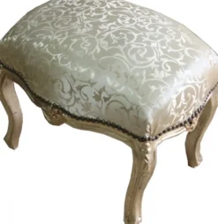 Casa Padrino Barock Fußhocker Gold Muster / Gold Medium
