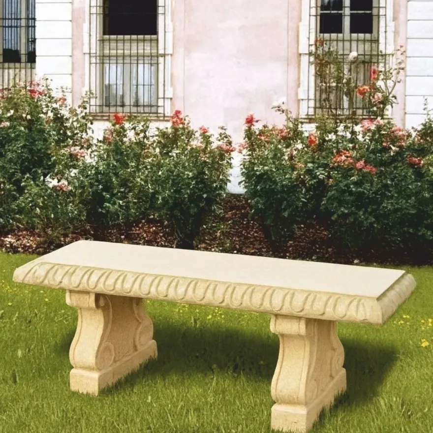 Casa Padrino Barock Gartenbank Beige 140 cm - Barock Garten Möbel - Made in Italy
