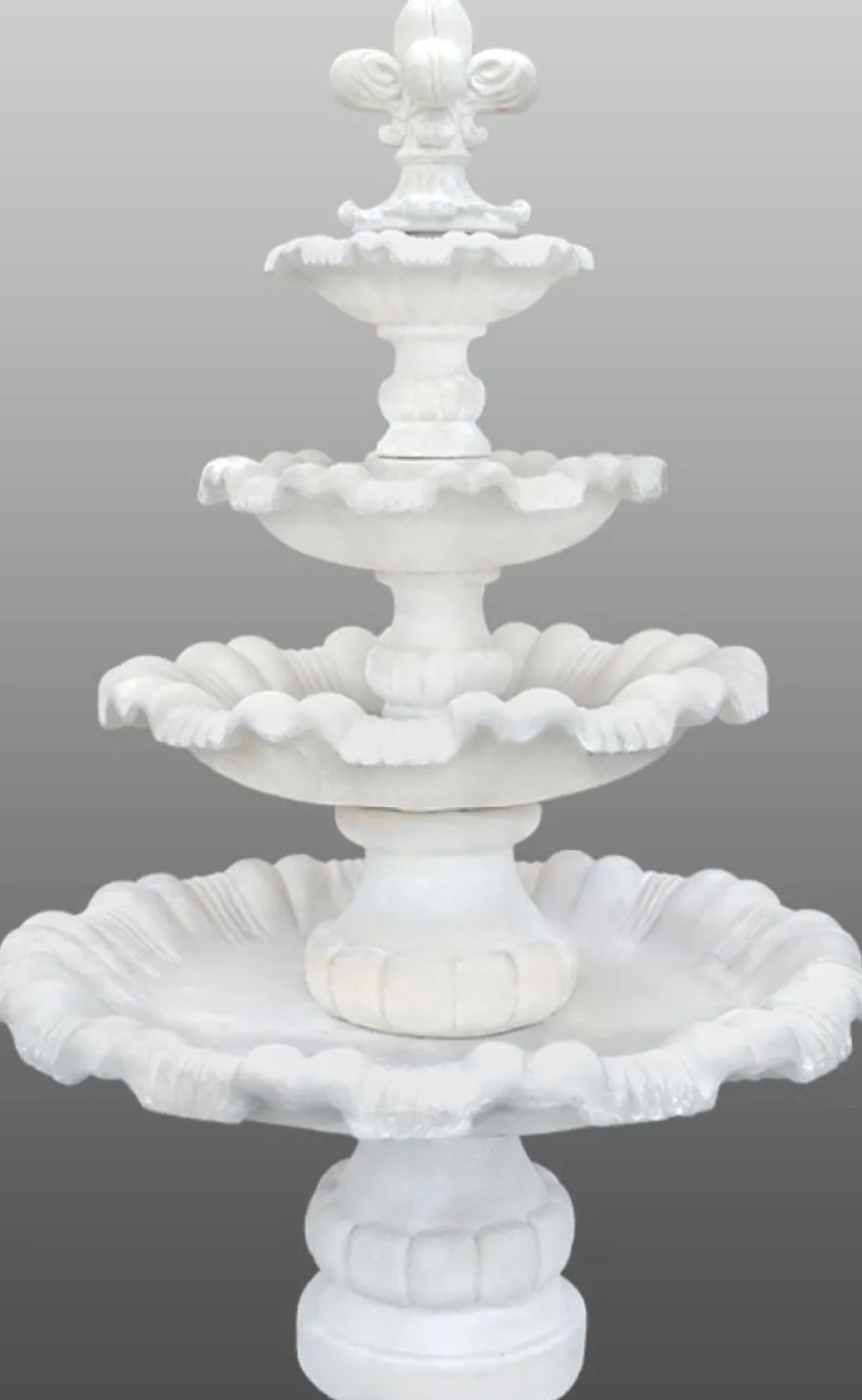Casa Padrino Barock Gartenbrunnen mit kleiner Lilie Ø 130 x H. 200 cm - Prunkvoller Springbrunnen im Barockstil