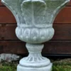 Casa Padrino Barock Garten Deko Blumentopf Grau Ø 49 x H. 58 cm - Runder Pflanzentopf im Barockstil - Barock Garten Deko - Barock Terrassen Deko - Barock Deko Accessoires
