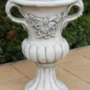 Casa Padrino Barock Garten Deko Blumentopf Grau Ø 50 x H. 93 cm - Prunkvoller Pflanzentopf im Barockstil - Barock Garten Deko - Barock Terrassen Deko - Barock Deko Accessoires