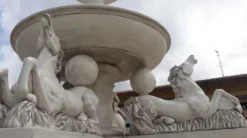 Casa Padrino Barock Garten Deko Springbrunnen Pferde Grau Ø 686 x H. 340 cm - Made in Italy