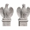Casa Padrino Barock Garten Deko Adler Skulpturen Set Grau H. 76 cm - Made in Italy