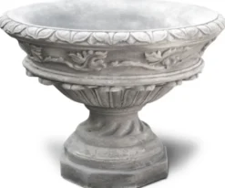Casa Padrino Barock Garten Deko Blumentopf Antik Grau Ø 70 x H. 50 cm