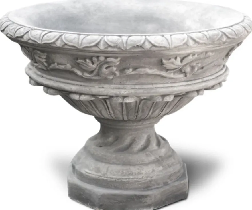 Casa Padrino Barock Garten Deko Blumentopf Antik Grau Ø 70 x H. 50 cm