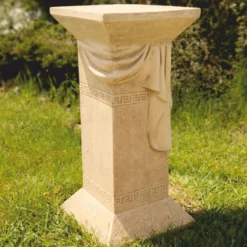 Casa Padrino Barock Garten Deko Säule Beige H. 66 cm - Garten Accessoires