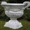 Casa Padrino Barock Garten Deko Blumentopf Grau 66 x 60 x H. 54 cm - Prunkvoller Pflanzentopf im Barockstil - Barock Garten Deko - Barock Terrassen Deko - Barock Deko Accessoires