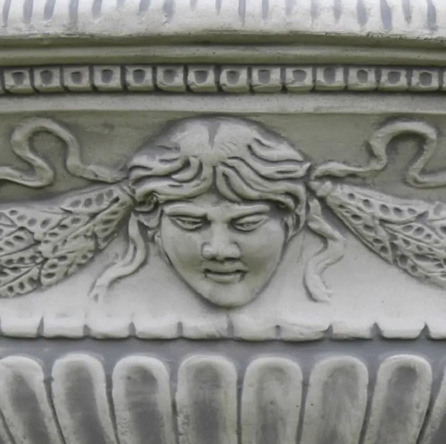 Casa Padrino Barock Garten Deko Blumentopf Grau 66 x 60 x H. 54 cm - Prunkvoller Pflanzentopf im Barockstil - Barock Garten Deko - Barock Terrassen Deko - Barock Deko Accessoires