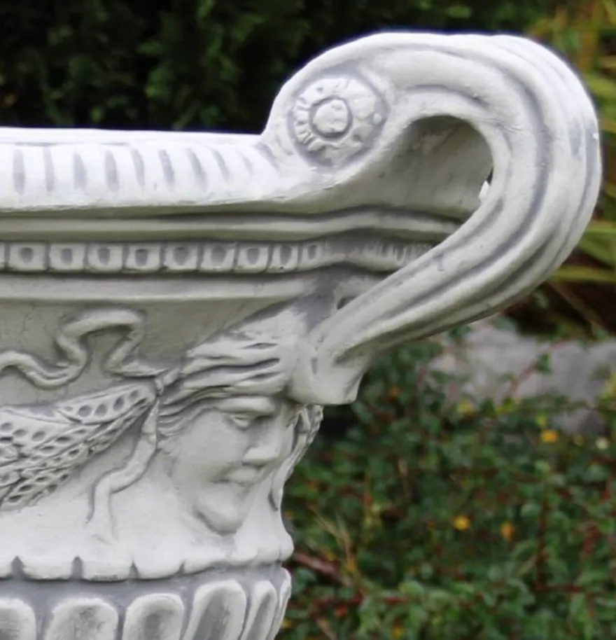 Casa Padrino Barock Garten Deko Blumentopf Grau 66 x 60 x H. 54 cm - Prunkvoller Pflanzentopf im Barockstil - Barock Garten Deko - Barock Terrassen Deko - Barock Deko Accessoires