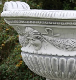 Casa Padrino Barock Garten Deko Blumentopf Grau 66 x 60 x H. 54 cm - Prunkvoller Pflanzentopf im Barockstil - Barock Garten Deko - Barock Terrassen Deko - Barock Deko Accessoires