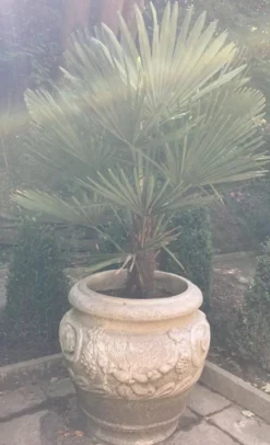 Casa Padrino Barock Garten Deko Blumentopf Weiß Ø 59 x H. 66 cm - Prunkvoller Pflanzentopf im Barockstil - Barock Garten & Terrassen Deko Accessoires