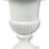 Casa Padrino Barock Garten Deko Blumentopf Weiß H. 43 cm - Prunkvoller Pflanzentopf im Barockstil - Barock Garten & Terrassen Deko Accessoires