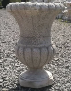 Casa Padrino Barock Garten Deko Blumentopf Grau H. 41 cm - Prunkvoller Pflanzentopf im Barockstil - Barock Garten Deko - Barock Terrassen Deko - Barock Deko Accessoires