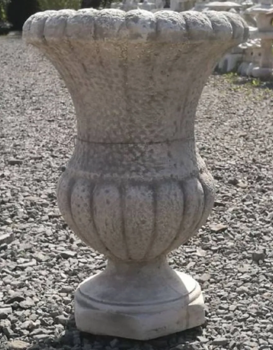 Casa Padrino Barock Garten Deko Blumentopf Grau H. 41 cm - Prunkvoller Pflanzentopf im Barockstil - Barock Garten Deko - Barock Terrassen Deko - Barock Deko Accessoires
