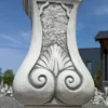 Casa Padrino Barock Garten Deko Säule Grau H. 63 cm - Barockstil Garten Deko