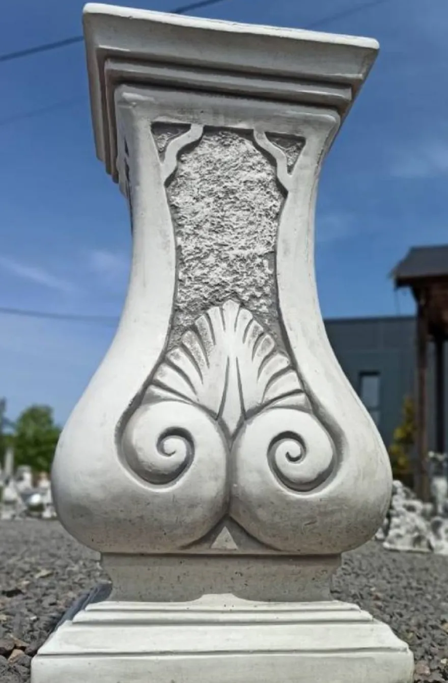 Casa Padrino Barock Garten Deko Säule Grau H. 63 cm - Barockstil Garten Deko