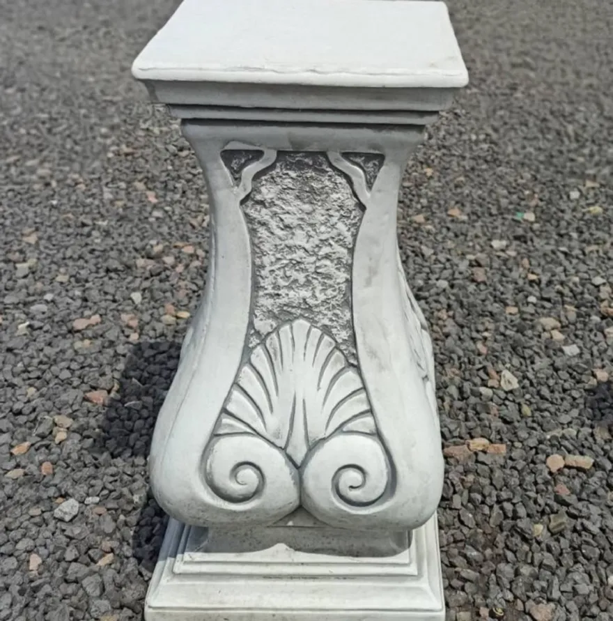 Casa Padrino Barock Garten Deko Säule Grau H. 63 cm - Barockstil Garten Deko
