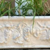 Casa Padrino Barock Garten Deko Blumentopf Weiß 51 x 17 x H. 17 cm - Prunkvoller rechteckiger Pflanzentopf im Barockstil - Barock Garten & Terrassen Deko Accessoires