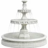 Casa Padrino Barock Garten Deko Springbrunnen Weiß Ø 113 x H. 107 cm