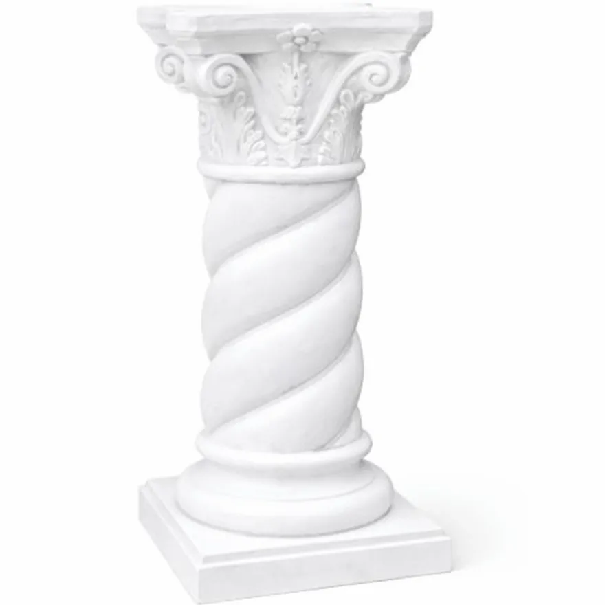 Casa Padrino Barock Garten Deko Säule Weiß H. 70 cm - Barockstil Garten Deko