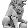 Casa Padrino Barock Garten Deko Skulptur Löwe Grau H. 128 cm - Linke Seite