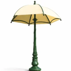 Casa Padrino Barock Garten Deko Sonnenschirm Grün / Beige Ø 350 x H. 418,5 cm