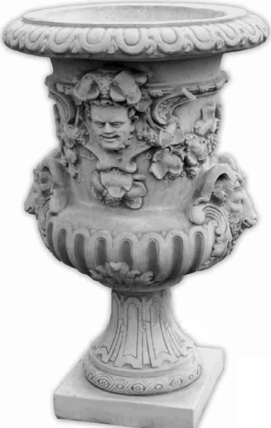 Casa Padrino Barock Garten Deko Blumentopf Grau Ø 84 x H. 130 cm - Prunkvoller Pflanzentopf im Barockstil - Barock Garten Deko - Barock Terrassen Deko - Barock Deko Accessoires