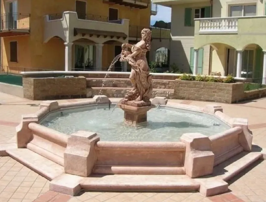 Casa Padrino Barock Garten Deko Springbrunnen Braun Ø 482 x H. 200 cm - Made in Italy