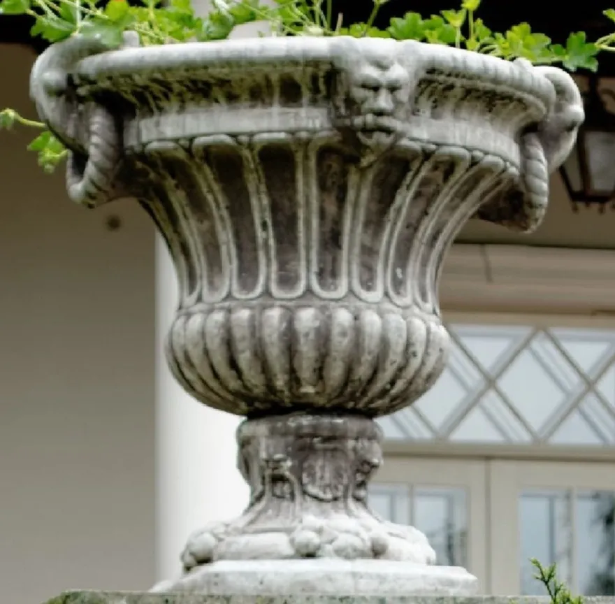 Casa Padrino Barock Garten Deko Blumentopf Grau 73 x 67 x H. 70 cm - Prunkvoller Pflanzentopf im Barockstil - Barock Garten Deko - Barock Terrassen Deko - Barock Deko Accessoires