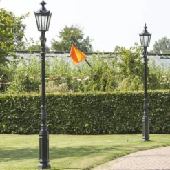 Casa Padrino Barock Gartenlaterne Grün H. 315 cm - Barock Außenbeleuchtung