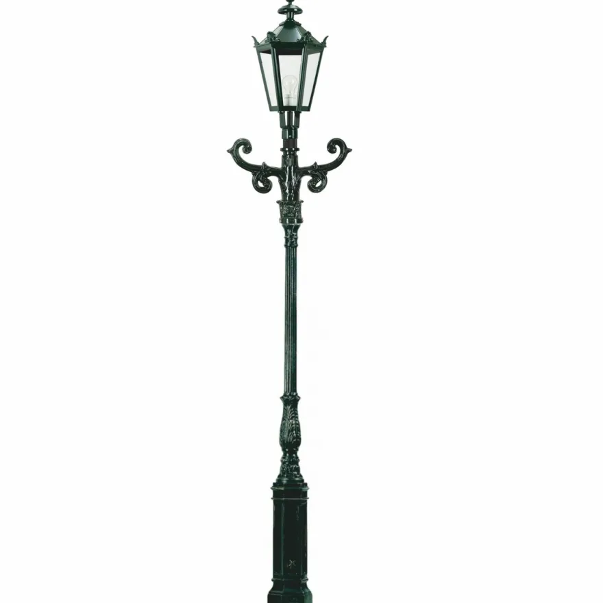 Casa Padrino Barock Gartenlaterne Grün H. 315 cm - Barock Außenbeleuchtung