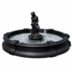 Casa Padrino Barock Garten Springbrunnen Schwarz Ø 234 x H. 115 cm - Made in Italy