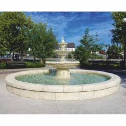 Casa Padrino Barock Garten Springbrunnen Creme Ø 465 x H. 180 cm - Prunkvoller Gartenbrunnen