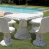 Casa Padrino Barock Garten & Terrassen Möbel Set Antik Grau
