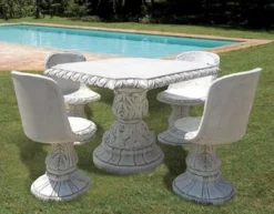 Casa Padrino Barock Garten & Terrassen Möbel Set Antik Grau