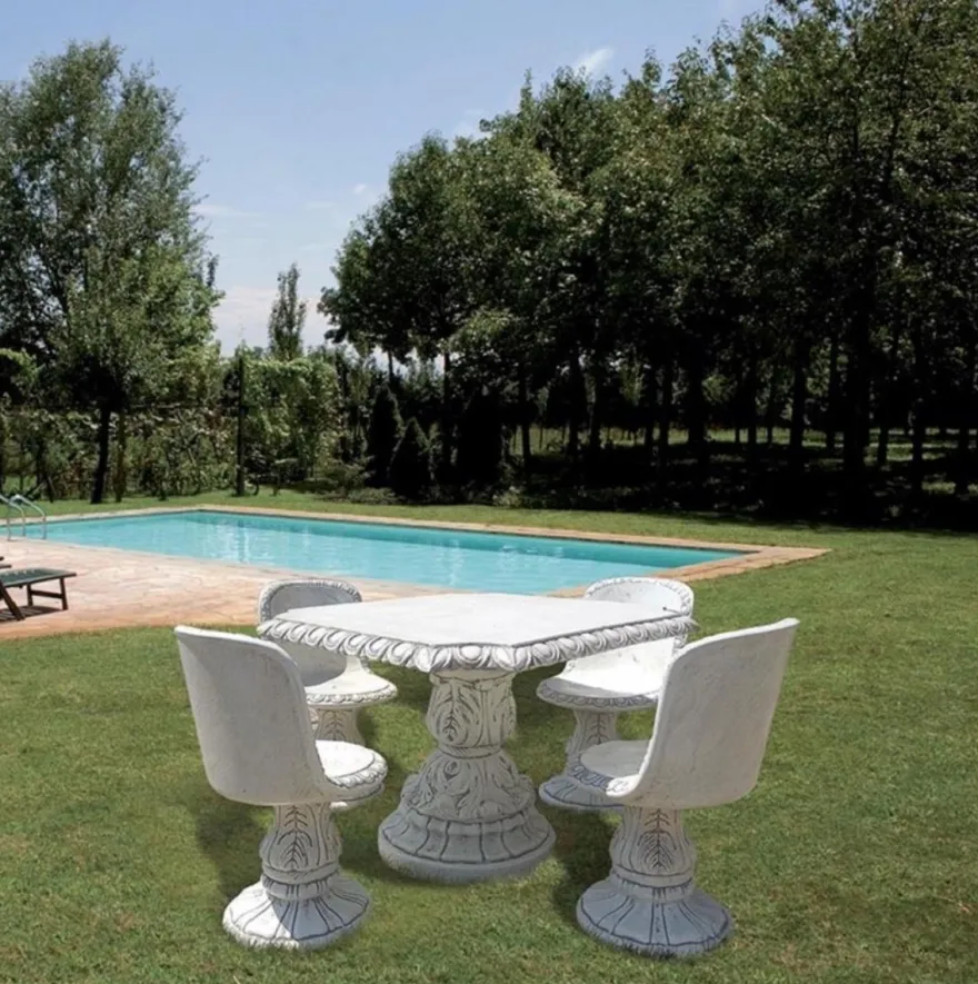 Casa Padrino Barock Garten & Terrassen Möbel Set Antik Grau