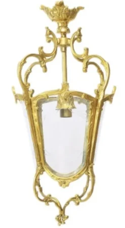 Casa Padrino Barock Hängeleuchte Gold Deckenlaterne - Massive Messing Lampe, 70 cm Höhe, 35 cm Durchmesser
