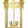 Casa Padrino Barock Hängeleuchte Gold Rund Deckenlaterne - Restaurant - Hotel Lampe Leuchte Laterne - Höhe 90 cm / Ø 40 cm
