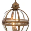 Casa Padrino Barock Hängeleuchte Antik Messing Design Kugel Durchmesser 43 cm, Höhe 63 cm - Barock Schloss Lampe Leuchte Laterne