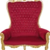 Casa Padrino Barock Hochlehn 2er Sofa Bordeauxrot / Gold - Prunkvolles Barockstil Sofa mit Glitzersteinen - Wohnzimmer Möbel im Barockstil - Barock Möbel - Edel & Prunkvoll