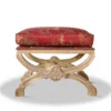 Casa Padrino Barock Hocker Antik Gold Rot - Antik Stil Hocker mit Kissen