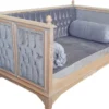 Casa Padrino Barock Hundebett Grau / Naturfarben - Prunkvolles Antik Stil Hundebett - Handgefertigte Hunde Möbel im Barockstil - Barock Tiermöbel - Antik Stil Tiermöbel