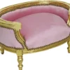 Casa Padrino Barock Hundebett & Katzenbett Rosa / Antik Gold - Handgefertigtes Hunde & Katzen Sofa im Barockstil - Barock Hunde & Katzen Möbel - Barock Tiermöbel