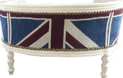 Casa Padrino Barock Hunde & Katzen Sofa Union Jack / Creme - Luxus Haustierbett - 71,5 x 53 x 41 cm